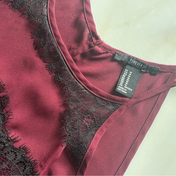 Forever 21 Red and Black Lace Chemise - Picture 3 of 4